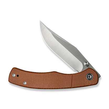CIVIVI Knives™ Clingman Liner Lock C23065-3 Brown Canvas Micarta Nitro-V Stainless Steel Pocket Knife