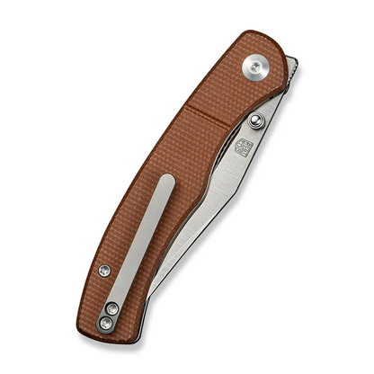 CIVIVI Knives™ Clingman Liner Lock C23065-3 Brown Canvas Micarta Nitro-V Stainless Steel Pocket Knife