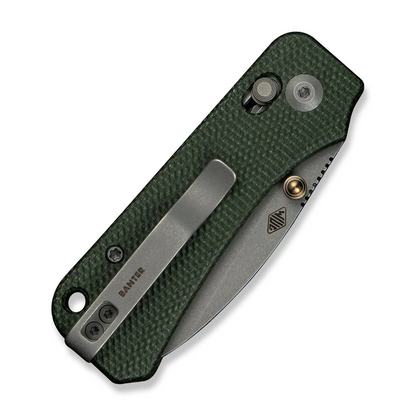 CIVIVI Knives™ Baby Banter 2 Crossbar Lock C23074-3 Green Canvas Micarta Nitro-V Stainless Steel Pocket Knife