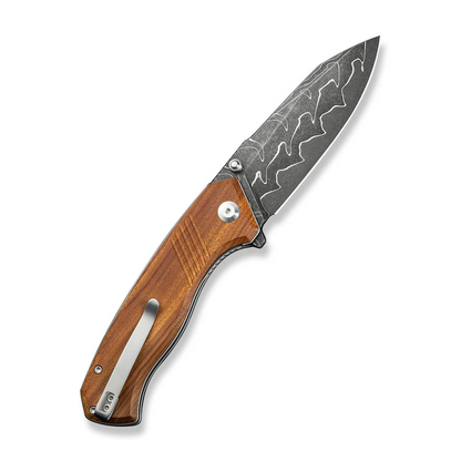CIVIVI Knives™ Placoid Liner Lock C23079-DS1 Guibourtia Wood Damascus Steel Pocket Knife