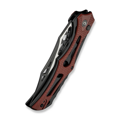 CIVIVI Knives™ Biophase Button Lock C23083C-1 Burgundy G10 and Black Aluminum Nitro-V Stainless Steel Pocket Knife