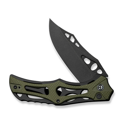 CIVIVI Knives™ Biophase Button Lock C23083C-2 OD Green G10 and Black Aluminum Nitro-V Stainless Steel Pocket Knife