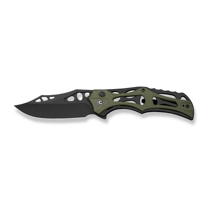 CIVIVI Knives™ Biophase Button Lock C23083C-2 OD Green G10 and Black Aluminum Nitro-V Stainless Steel Pocket Knife