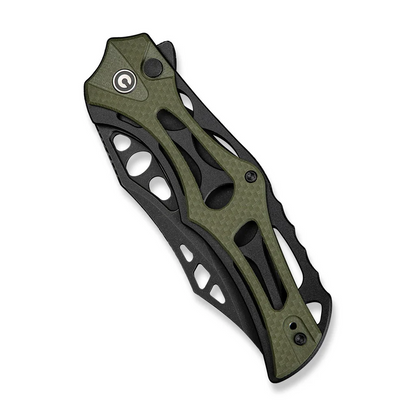 CIVIVI Knives™ Biophase Button Lock C23083C-2 OD Green G10 and Black Aluminum Nitro-V Stainless Steel Pocket Knife