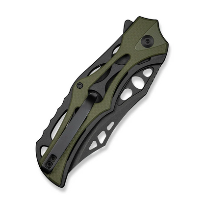 CIVIVI Knives™ Biophase Button Lock C23083C-2 OD Green G10 and Black Aluminum Nitro-V Stainless Steel Pocket Knife