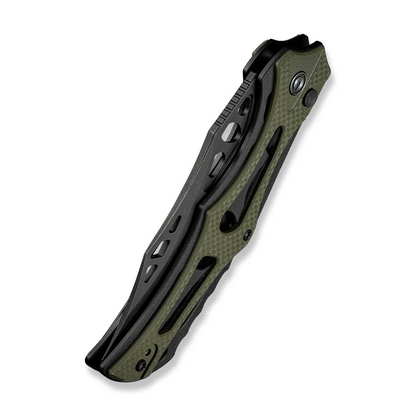 CIVIVI Knives™ Biophase Button Lock C23083C-2 OD Green G10 and Black Aluminum Nitro-V Stainless Steel Pocket Knife
