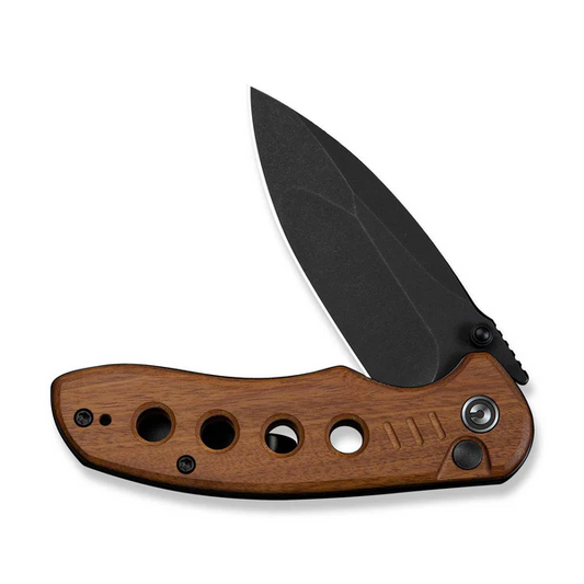 CIVIVI Knives™ Triptych Button Lock C23085B-3 Guibourtia Wood 14C28N Stainless Steel Pocket Knife