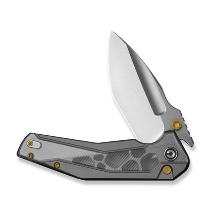 CIVIVI Knives™ Wellmax Button Lock C24008C-1 Aluminum and Clear Lexan 14C28N Stainless Steel Pocket Knife