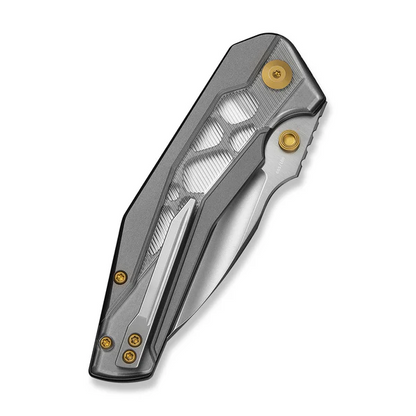 CIVIVI Knives™ Wellmax Button Lock C24008C-1 Aluminum and Clear Lexan 14C28N Stainless Steel Pocket Knife