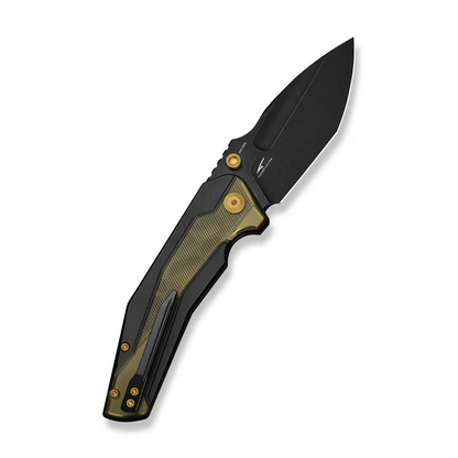 CIVIVI Knives™ Wellmax Button Lock C24008C-2 Black Aluminum and Yellow Ultem 14C28N Stainless Steel Pocket Knife