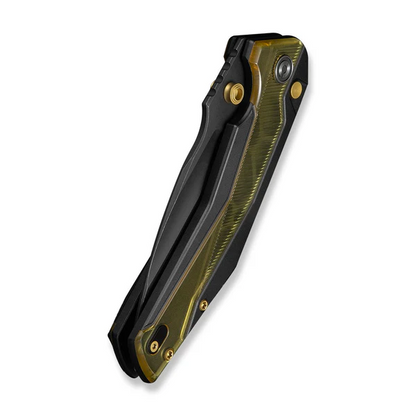 CIVIVI Knives™ Wellmax Button Lock C24008C-2 Black Aluminum and Yellow Ultem 14C28N Stainless Steel Pocket Knife