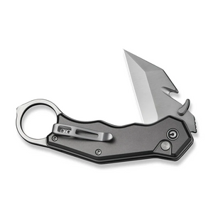 CIVIVI Knives™ Amaroq Button Lock Karambit C24018-1 Gray Anodized Aluminum Nitro-V Stainless Steel Pocket Knife