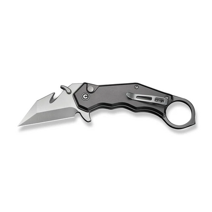 CIVIVI Knives™ Amaroq Button Lock Karambit C24018-1 Gray Anodized Aluminum Nitro-V Stainless Steel Pocket Knife