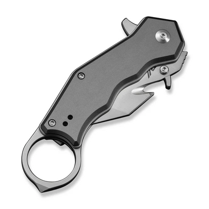 CIVIVI Knives™ Amaroq Button Lock Karambit C24018-1 Gray Anodized Aluminum Nitro-V Stainless Steel Pocket Knife