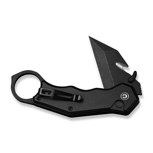 CIVIVI Knives™ Amaroq Button Lock Karambit C24018-2 Black Anodized Aluminum Nitro-V Stainless Steel Pocket Knife