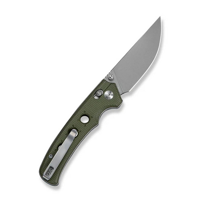 CIVIVI Knives™ Noctis Crossbar Lock C24020C-3 Green Canvas Micarta Nitro-V Stainless Steel Pocket Knife