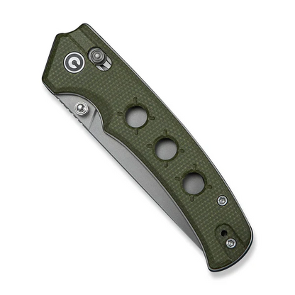 CIVIVI Knives™ Noctis Crossbar Lock C24020C-3 Green Canvas Micarta Nitro-V Stainless Steel Pocket Knife