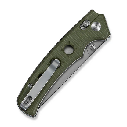 CIVIVI Knives™ Noctis Crossbar Lock C24020C-3 Green Canvas Micarta Nitro-V Stainless Steel Pocket Knife