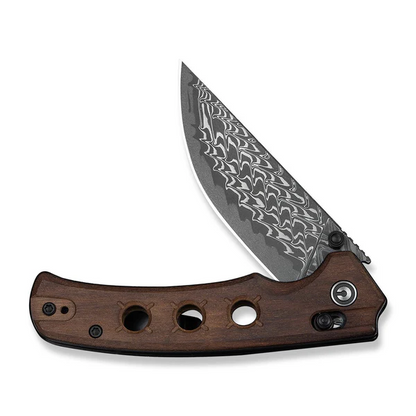 CIVIVI Knives™ Noctis Crossbar Lock C24020C-DS1 Guibourtia Wood Damascus Steel Pocket Knife