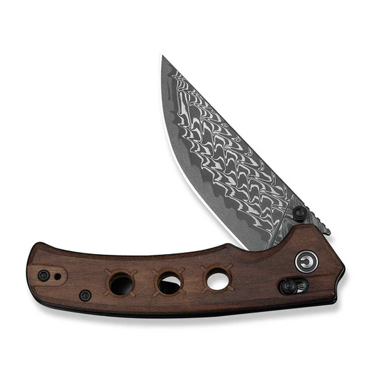 CIVIVI Knives™ Noctis Crossbar Lock C24020C-DS1 Guibourtia Wood Damascus Steel Pocket Knife