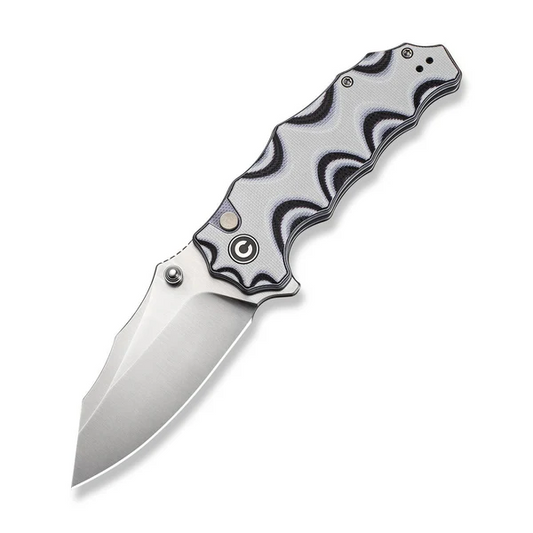 CIVIVI Knives™ Natterjack Button Lock C24028-3 Black & White G10 14C28N Stainless Steel Pocket Knife