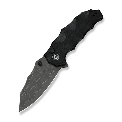 CIVIVI Knives™ Natterjack Button Lock C24028-DS1 Black G10 Damascus Steel Pocket Knife