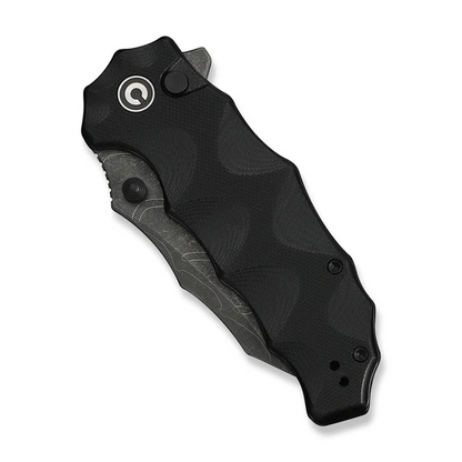 CIVIVI Knives™ Natterjack Button Lock C24028-DS1 Black G10 Damascus Steel Pocket Knife