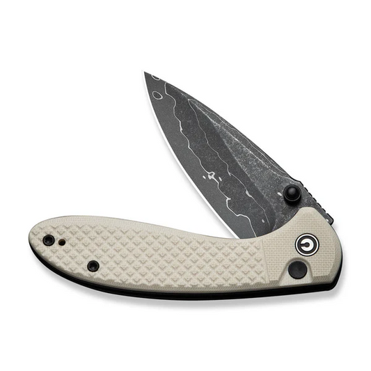 CIVIVI Knives™ Faeger Button Lock C24031-DS1 White G10 Damascus Steel Pocket Knife