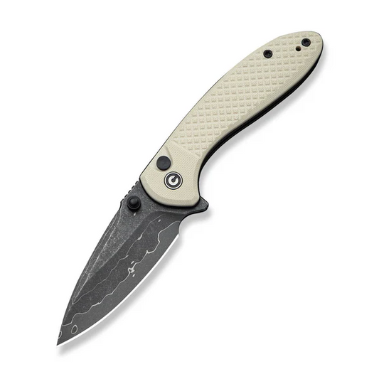 CIVIVI Knives™ Faeger Button Lock C24031-DS1 White G10 Damascus Steel Pocket Knife