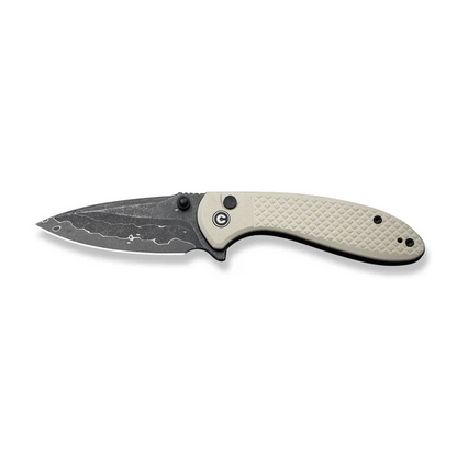CIVIVI Knives™ Faeger Button Lock C24031-DS1 White G10 Damascus Steel Pocket Knife