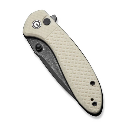 CIVIVI Knives™ Faeger Button Lock C24031-DS1 White G10 Damascus Steel Pocket Knife