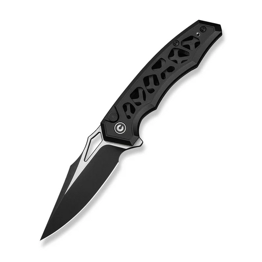 CIVIVI Knives™ Anaaki Button Lock C24039-1 Black Anodized Aluminum Nitro-V Stainless Steel Pocket Knife