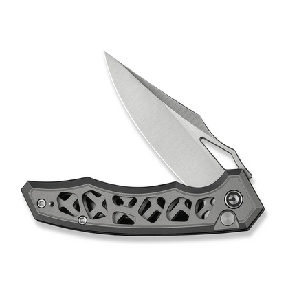 CIVIVI Knives™ Anaaki Button Lock C24039-2 Gray Anodized Aluminum Nitro-V Stainless Steel Pocket Knife