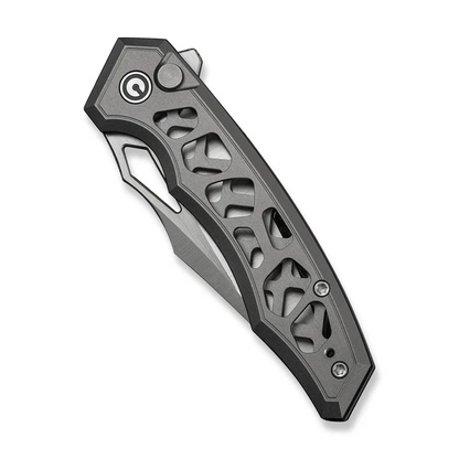CIVIVI Knives™ Anaaki Button Lock C24039-2 Gray Anodized Aluminum Nitro-V Stainless Steel Pocket Knife
