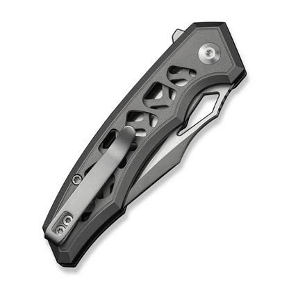 CIVIVI Knives™ Anaaki Button Lock C24039-2 Gray Anodized Aluminum Nitro-V Stainless Steel Pocket Knife