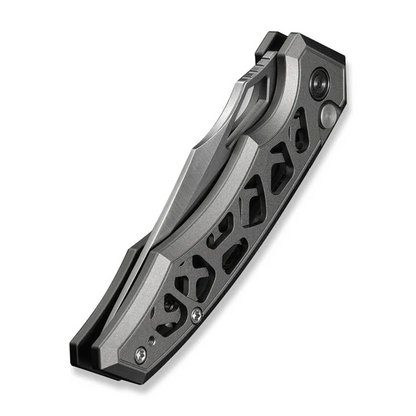 CIVIVI Knives™ Anaaki Button Lock C24039-2 Gray Anodized Aluminum Nitro-V Stainless Steel Pocket Knife