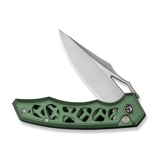 CIVIVI Knives™ Anaaki Button Lock C24039-3 Green Anodized Aluminum Nitro-V Stainless Steel Pocket Knife