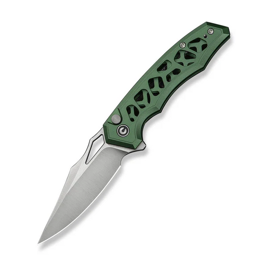 CIVIVI Knives™ Anaaki Button Lock C24039-3 Green Anodized Aluminum Nitro-V Stainless Steel Pocket Knife