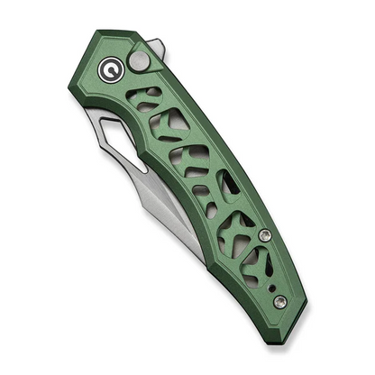 CIVIVI Knives™ Anaaki Button Lock C24039-3 Green Anodized Aluminum Nitro-V Stainless Steel Pocket Knife