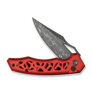 CIVIVI Knives™ Anaaki Button Lock C24039-DS1 Red Anodized Aluminum Damascus Steel Pocket Knife