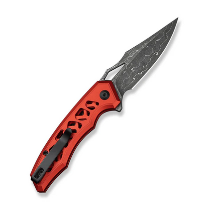 CIVIVI Knives™ Anaaki Button Lock C24039-DS1 Red Anodized Aluminum Damascus Steel Pocket Knife