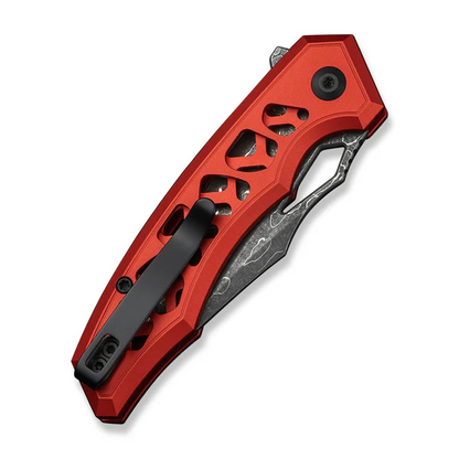 CIVIVI Knives™ Anaaki Button Lock C24039-DS1 Red Anodized Aluminum Damascus Steel Pocket Knife