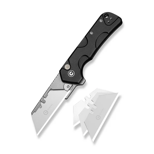 CIVIVI Knives™ Pulsara Utility Button Lock C24041F-1 Black Anodized Aluminum 6Cr13 Razor Steel Pocket Knife