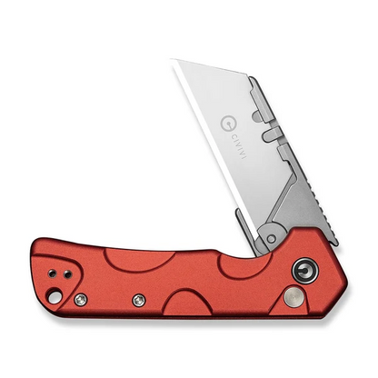 CIVIVI Knives™ Pulsara Utility Button Lock C24041F-2 Red Anodized Aluminum 6Cr13 Razor Steel Pocket Knife