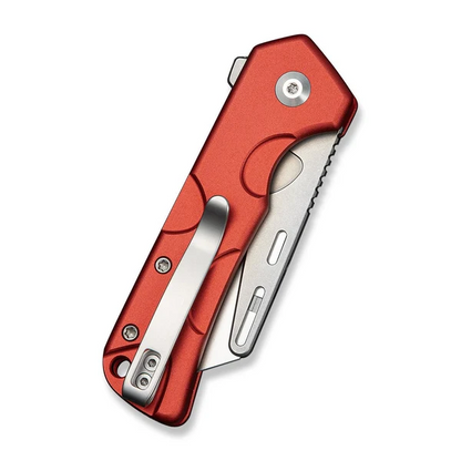 CIVIVI Knives™ Pulsara Utility Button Lock C24041F-2 Red Anodized Aluminum 6Cr13 Razor Steel Pocket Knife