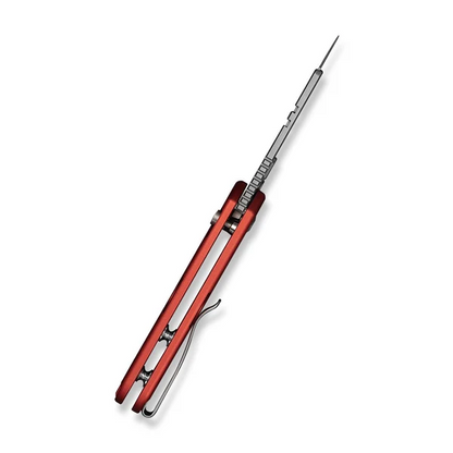 CIVIVI Knives™ Pulsara Utility Button Lock C24041F-2 Red Anodized Aluminum 6Cr13 Razor Steel Pocket Knife