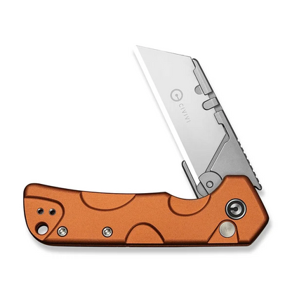 CIVIVI Knives™ Pulsara Utility Button Lock C24041F-3 Orange Anodized Aluminum 6Cr13 Razor Steel Pocket Knife
