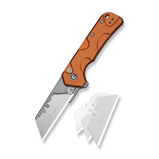 CIVIVI Knives™ Pulsara Utility Button Lock C24041F-3 Orange Anodized Aluminum 6Cr13 Razor Steel Pocket Knife