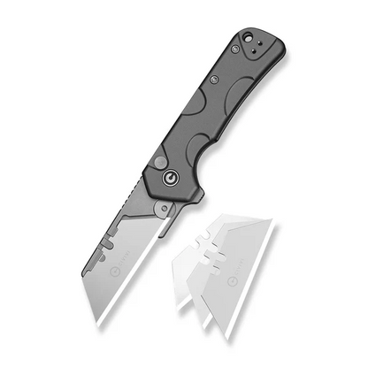 CIVIVI Knives™ Pulsara Utility Button Lock C24041F-4 Gray Anodized Aluminum 6Cr13 Razor Steel Pocket Knife