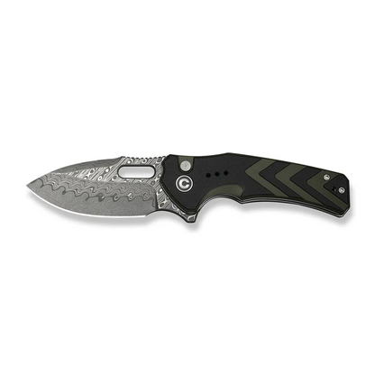 CIVIVI Knives™ Vexron Button Lock C24066-DS1 Black & Green G10 Damascus Steel Pocket Knife